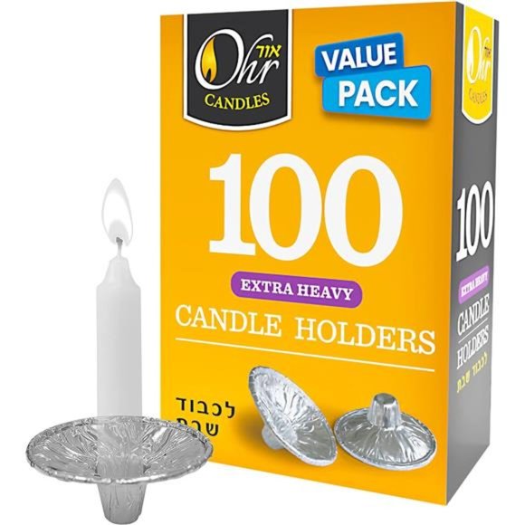 Extra Heavy Disposable Aluminium Foil Candle Holder, Drip Cup Bobeches -100 Pack - Picture 1 of 8